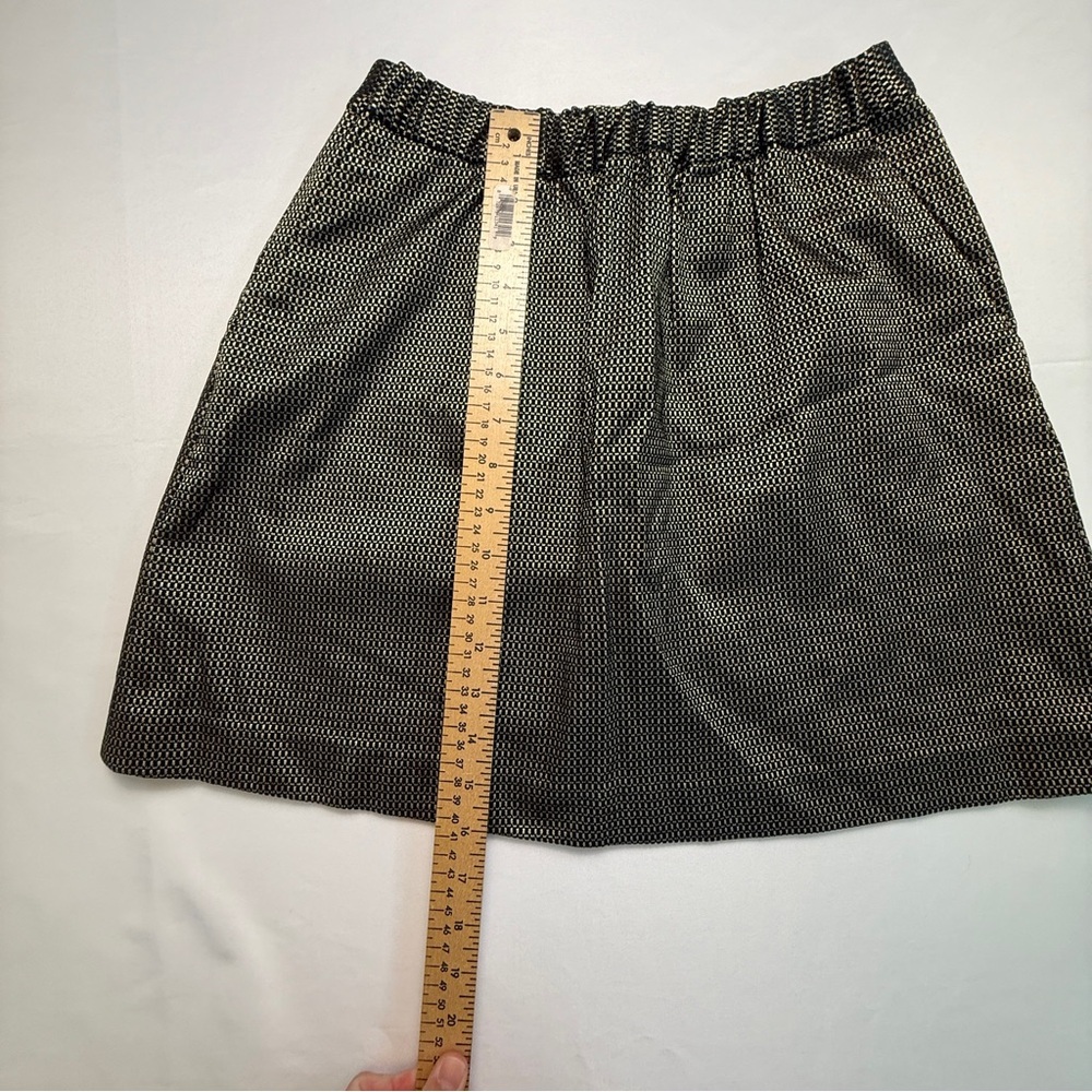 MADEWELL Black & Gold Metallic Jacquard Sirt Full A-Line Shimmer Mini XS - Picture 2 of 8